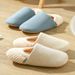 Four Seasons Bag And Silent Cotton Mop Male And Female Couples Soft Sole Non-slip Suitable For Confinement Home Floor Shoes Warm Cotton Slippers_vogvips.com