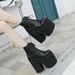 Chunky Short For Women, European And American Fashion New Style, Stage Show, Plus Size Wedge High Heel Martin Boots_vogvips.com