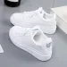 Women's White Shoes New Design Korean Casual Style Print Rose Flat Bottom Triple Sliver Gold Free Shipping 456_vogvips.com