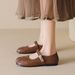 French Ballet Shallow Mouth Single Shoes Women's Pleated One-word Strap With Skirt Mary Jane Women's Shoes_vogvips.com