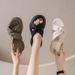 Women's Outdoor Slippers 2025 Summer New Fashion Versatile Woven One-Strap Thick Soft Sole Casual Sandals Trendy_vogvips.com