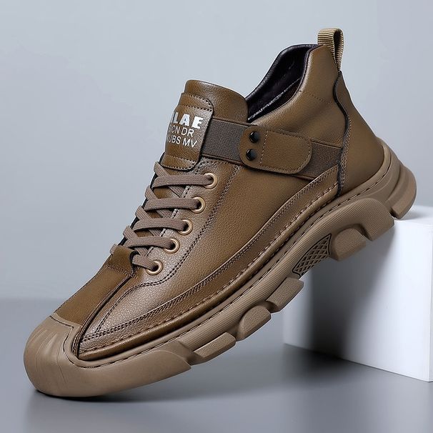 European Warm Series Martin Spring Short Cowhide Work Boots Casual Outdoor Hiking High-top Men's Shoes_vogvips.com