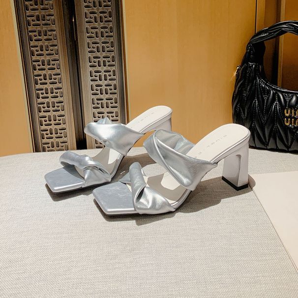 Women's High Heeled Sandals Chunky Heel French Style Open Toe Outdoor Wear One Strap 2026 New_vogvips.com
