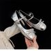 Silver Popular Bow 2026 Summer Ballet Retro Mary Jane Dress French Shallow Flat Soft-soled Shoes_vogvips.com