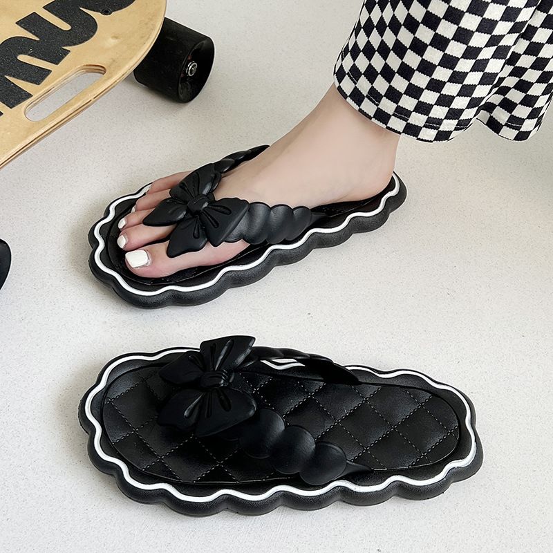 Flip Flop Fairy Style Flip Flops Beach Sandals Soft Sole Stepping Shit Feeling Summer Outerwear Women's Flat Sandals_vogvips.com