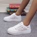 Women's Shoes Casual Single Shoes For Women Autumn New Large Size Round Toe Lace Up Lace Casual Flat White Shoes_vogvips.com