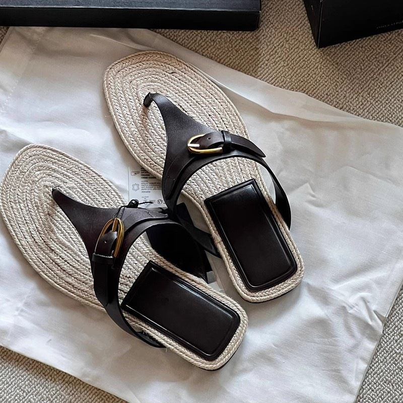Korean-style Niche Hemp Rope Flip-flops For Women, Summer Outdoor Wear, Thong-back Sandals, Fashionable Women's Shoes_vogvips.com