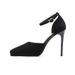 1088-19 Fairy Style Pointed Stiletto Heels Closed Toe Hollow High Heel Waterproof Platform Suede Sandals For Women_vogvips.com