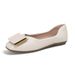 Flat Single For Women 2024 New Versatile Shallow Slip-On French Retro Grandma Gentle Style Evening Women's Shoes_vogvips.com