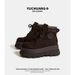 Thick-Soled Height-Increasing Short British Style Martin For Women 2025 Autumn New Casual Lace-Up Yellow Boots_vogvips.com