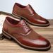 New Cross-border Leather For Men, Casual Youth Formal Brogue Shoes, Comfortable And Breathable Men's Shoes 26011_vogvips.com