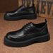 Business Formal British Thick Soled Non Slip Soft Leather Casual Shoes, Men's Height Increasing Low Top Martin Boots_vogvips.com