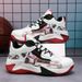 High-Top Basketball Sneakers For Running & Sports - Lightweight Breathable Mesh With Rubber Sole - Round Toe Design For Casual & Athletic Wear_vogvips.com