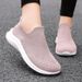 Women's Shoes Soft-soled Casual Shoes Fly-woven Breathable Mesh Shoes One-pedal Single Shoes Lightweight Mother Shoes_vogvips.com