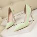 European And American Light Luxury Sexy Women S Metal Flower Thin High Heel Side Hollow Wedding Pointed Toe Gold_vogvips.com