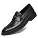 Dress Casual Shoes Leather Shoes Men's Round Head Shallow Mouth Foot Set_vogvips.com