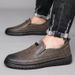 New Leather Business Bean Casual Men's Soft Soled Anti Slip Lazy Shoes_vogvips.com