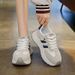 BN028 New 2024 Autumn Thick Soled Sports Women's Shoes Height Increasing Sneakers Splicing Student Trend Leather Casual Shoes_vogvips.com