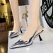 070-10 Style Fashionable Hollow Out Strap Women's Shallow Mouth Pointed Back Empty High Heels Single Shoes_vogvips.com