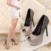 Spring And Autumn New Hentian High Heel Waterproof Platform Shallow Nightclub Fish Mouth Single Shoes Gradient Gold Pink_vogvips.com