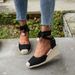 European And American Vacation Beach Straw Wedge 2025 Summer New French Ankle Strap Thick-Soled Women's Sandals_vogvips.com
