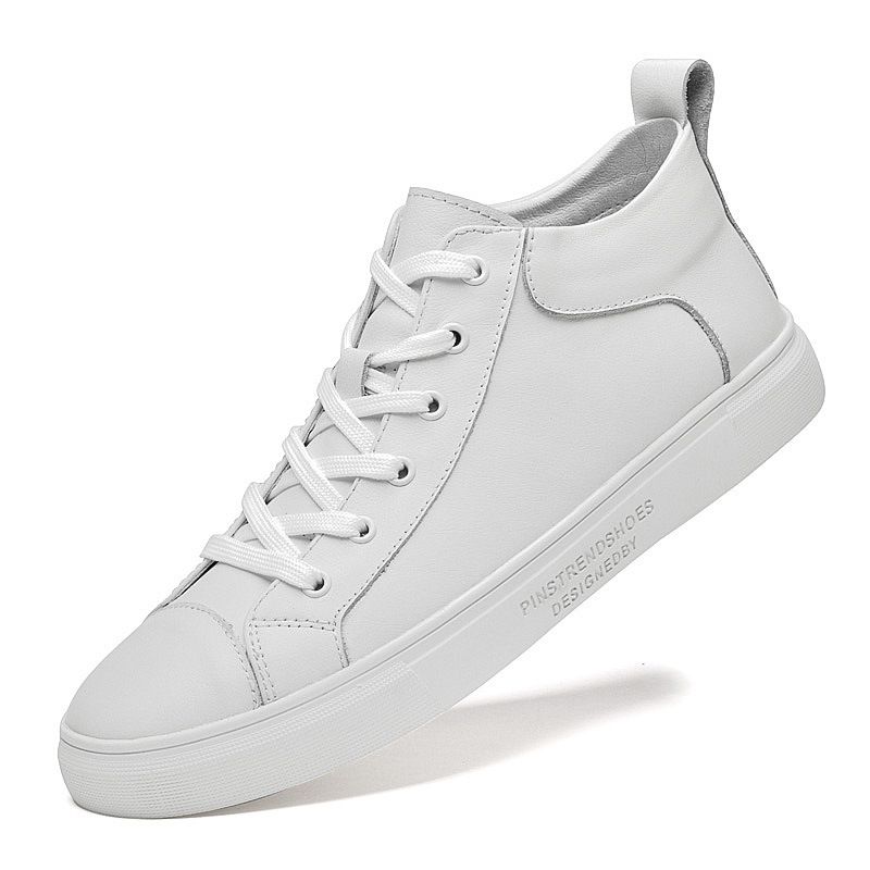 First Layer Medium Top Men's Shoes High Top Board Shoes Men's Shoes Warm Cotton Shoes Men_vogvips.com