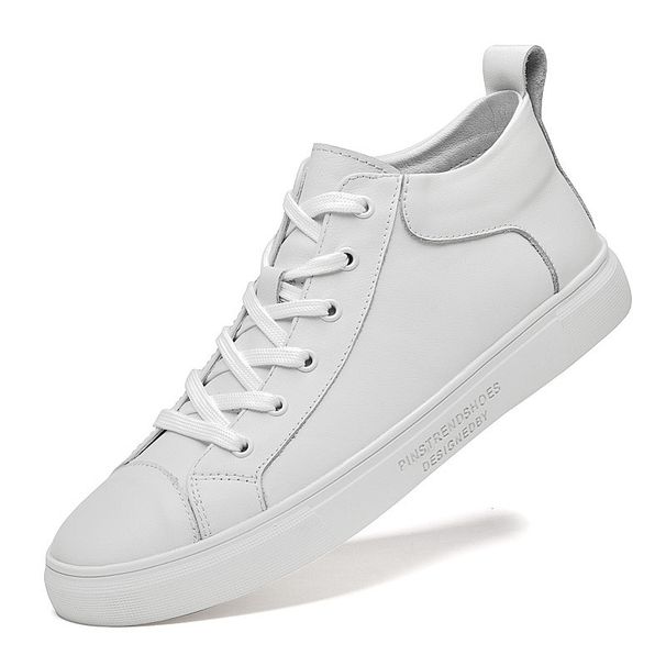 First Layer Medium Top Men's Shoes High Top Board Shoes Men's Shoes Warm Cotton Shoes Men_vogvips.com
