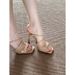 Strappy High Heel Sandals Comfortable Slip-On Dressy Flats With Square Toe - Elegant Summer Open-Toe Shoes For Casual & Formal Outwear_vogvips.com