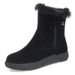 Snow Boots, Women's Fur Integrated, Winter Soft Leather Wool Cotton Shoes, Flat Bottom Anti Slip Cotton Boots With Thick Fleece And Warm Short Boots_vogvips.com