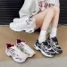 Women's Black And White Chunky Sneakers Breathable Mesh Platform Dad Shoes Ultra Light Casual Couple New Unisex Sneakers_vogvips.com