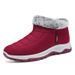 Winter New Shoes For Women, Fleece-Lined, Thickened, Warm Short Slip-On Casual Snow Boots, Middle-Aged And Elderly Mom_vogvips.com