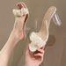 Transparent Heels , Summer New Waterproof Platform, One-Strap Super High Slippers, Crystal Chunky Heel Sandals For_vogvips.com