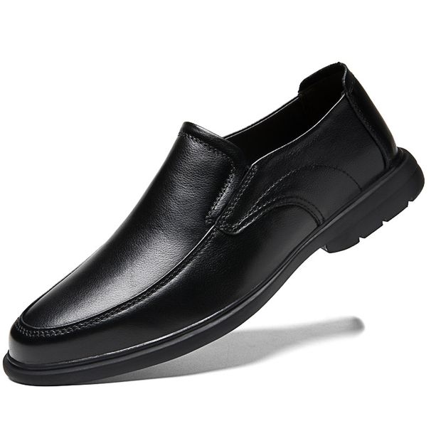 Leather Shoes Men's Casual Shoes Dress Flat-bottomed Sneakers_vogvips.com