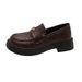 Women's Thick-Soled Loafers Wholesale Autumn New Versatile Slip-On Sole Soft Retro Round-Toe Small Leather Shoes_vogvips.com