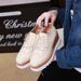 Women's Chunky Sole Platform Shoes With Fringe Detail, Round Toe Lace-Up Design For Casual Everyday Wear British Style Women's Leather Shoes_vogvips.com