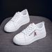 White Spring 2025 New Korean Version Versatile College Style Casual Shoes, Thick Soled Sports Board Shoes For Women,_vogvips.com