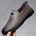 Euro Step Men's Casual Leather Loafers Spring Versatile Comfortable Work Soft Sole Slip-On Lazy Dad Shoes_vogvips.com