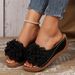 plus Size Women's Floral Platform Sandals Summer 2025 Thick Sole European Style Wedge Slippers for Ladies Size 43_vogvips.com