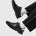 ShoeVault Men's Trendy Casual Round Toe Leather Commuting Versatile Black High-End Sneakers British Derby Shoes A-8_vogvips.com
