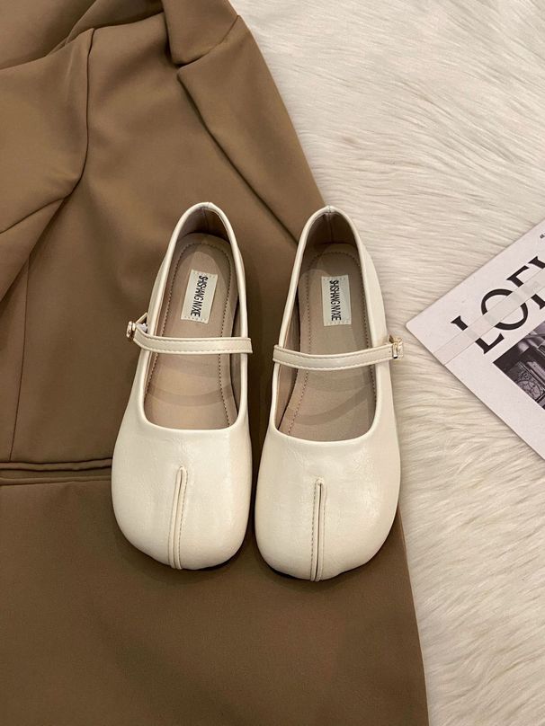 French Retro Mary Jane Single Shoes Women's Versatile Flat Bottom With Skirt Soft Sole Beanie Shoes_vogvips.com