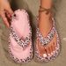 Summer Women Flip-Flops Colorful Heart Trendy Print Sandals Beach Strolls Vacation Indoor Lounging Stylish Multi Color_vogvips.com