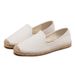 Fisherman's Women's Flat Bottomed Spring/summer Fashion Solid Color Simple One Foot Casual Canvas Woven Grass Shoes_vogvips.com
