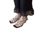 French-style High-end Women's Unique Heel Design Silver Square Toe Rhinestones, Perfect With A Dress, Open-toe Back_vogvips.com