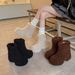 Height-Increasing Autumn Winter Fleece-Lined Snow Women's 2025 New Furry Warm Cotton Shoes Thick-Soled Short Boots Women_vogvips.com