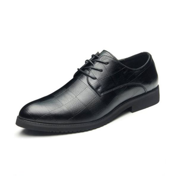 Business 2022 Spring New Men's Formal Office Casual Leather Korean Style British Lace-up Black Shoes_vogvips.com