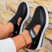 Versatile Large Casual Slope Heel Thick Soled Velcro Mesh Women's Shoes_vogvips.com