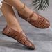 Large Mesh And Fashionable Flat Sandals Women's Summer New TEUM Breathable Casual Single Shoes For Women_vogvips.com