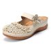 Plus Women's 2025 Summer European And American Style Casual Platform Thick Sole Flower Hollow Out Size 43 Closed Toe_vogvips.com