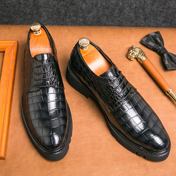 ShoeVault New Cross-Border Casual Leather For Men, British Style Thick-Soled Business Commuter Derby Shoes, Suit Wedding Groom_vogvips.com
