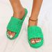Women's Shoes Summer Large Size Thick Bottom Color Towel Fabric Fur Slippers For Women_vogvips.com
